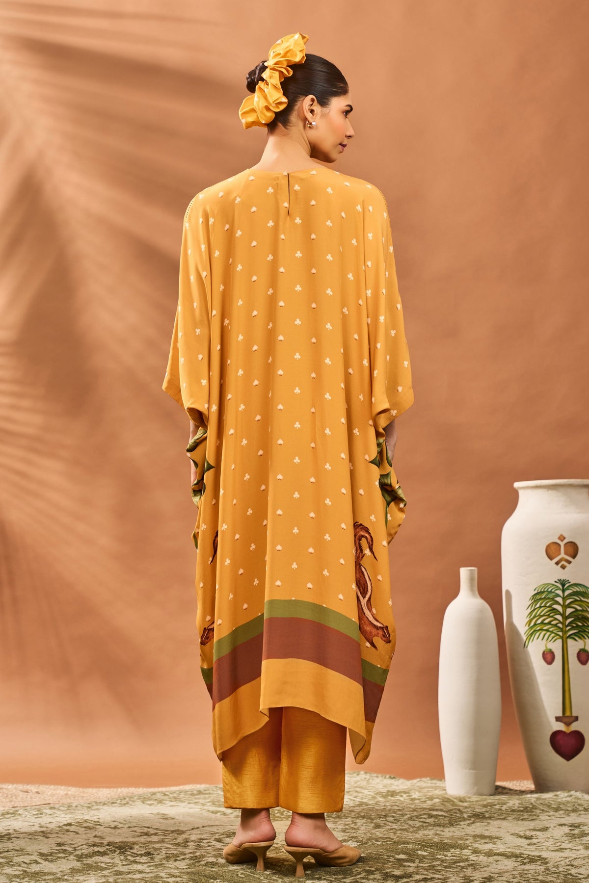 Yellow Spades Blossom Kurta Set