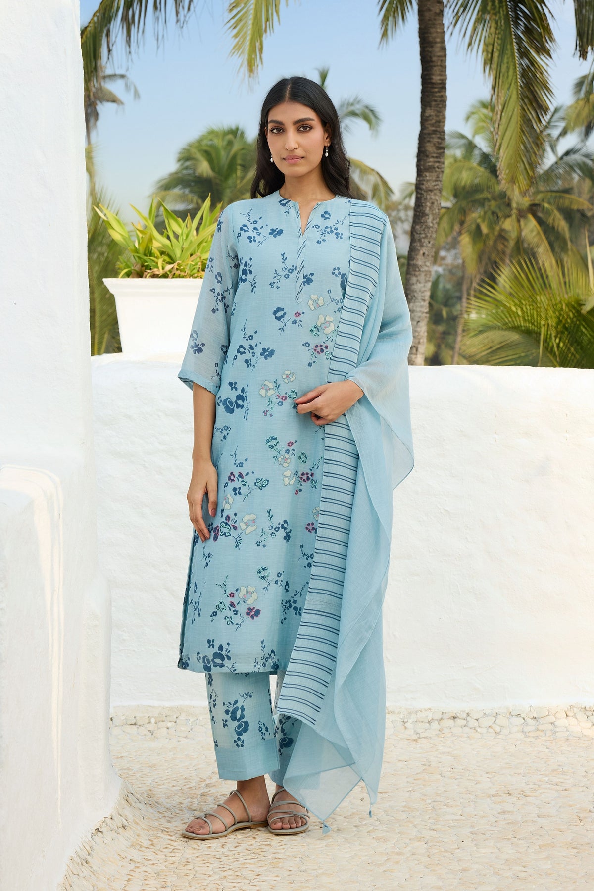 Sky Floral Kurta Set