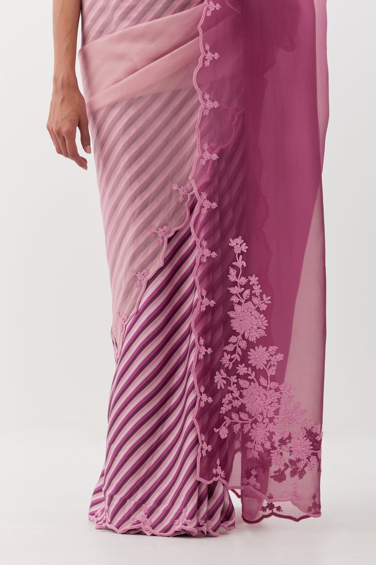 Suman Wine Saree Set