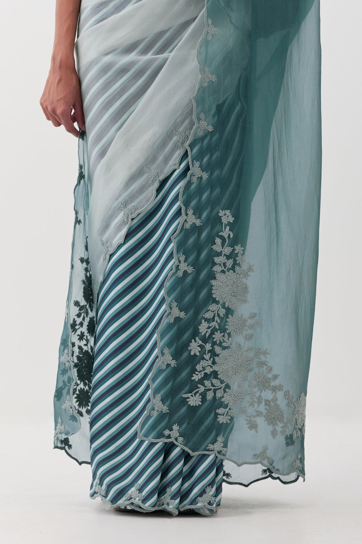 Suman Teal Saree Set