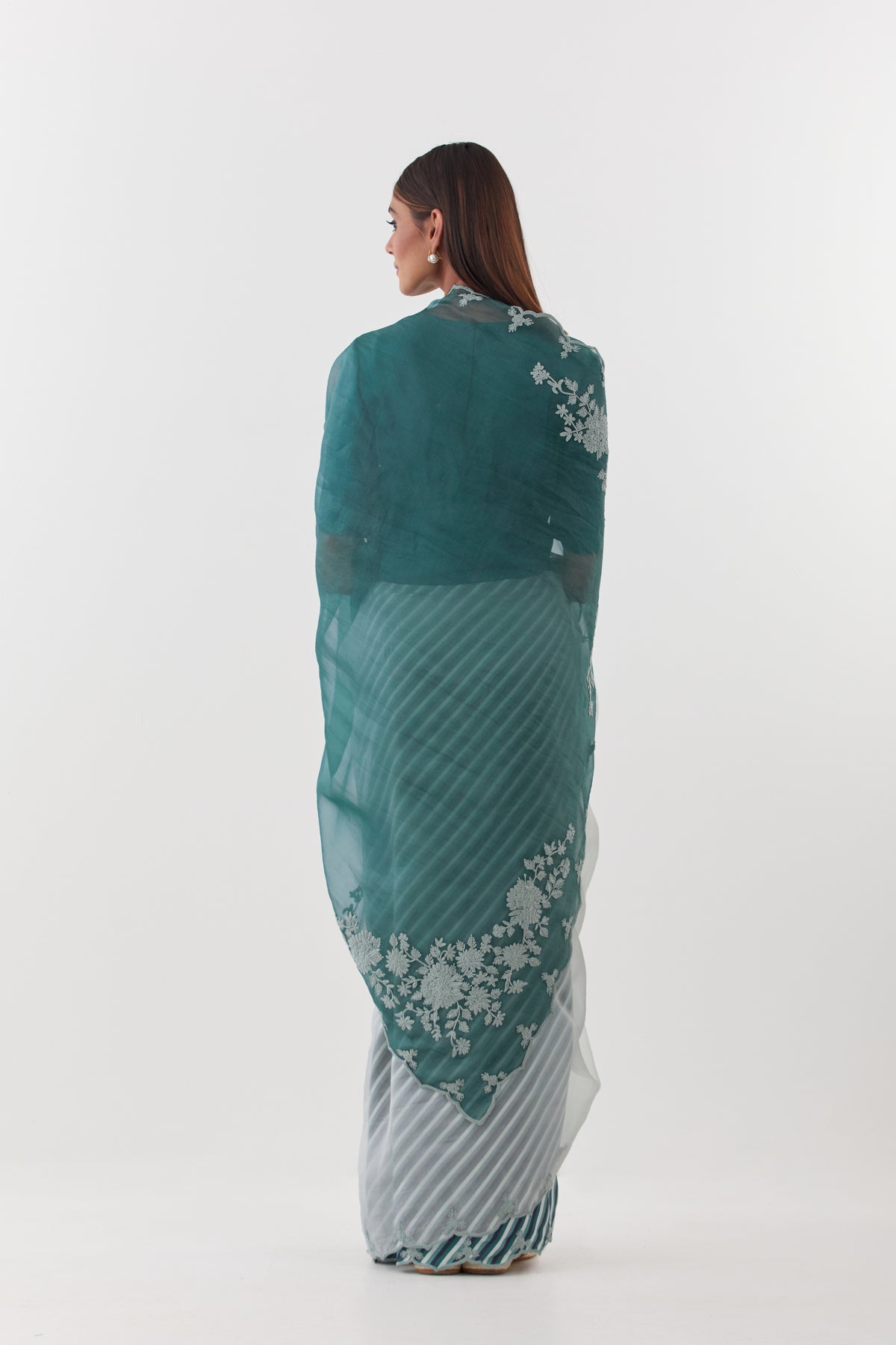Suman Teal Saree Set