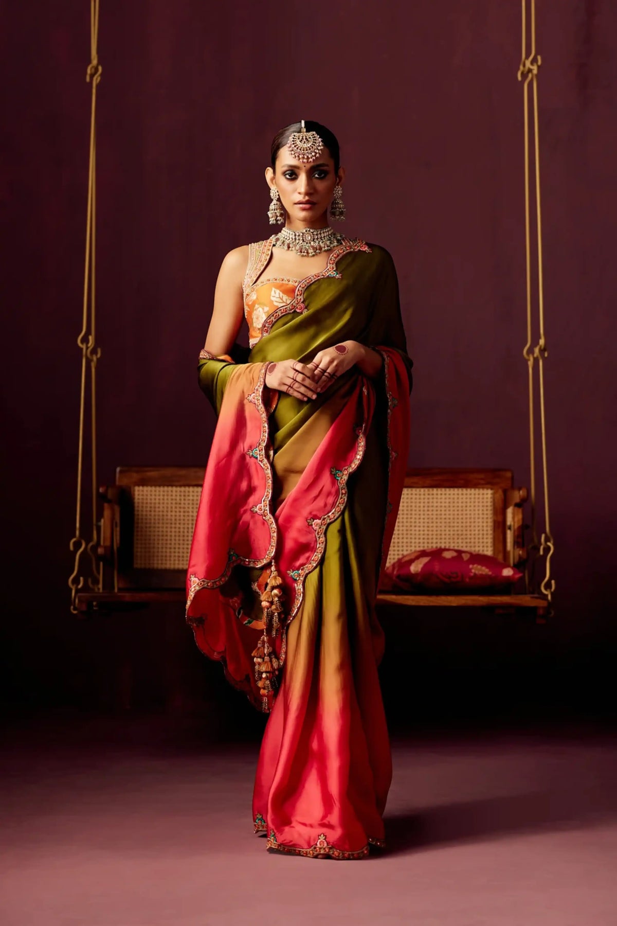 Ombre Satin Saree