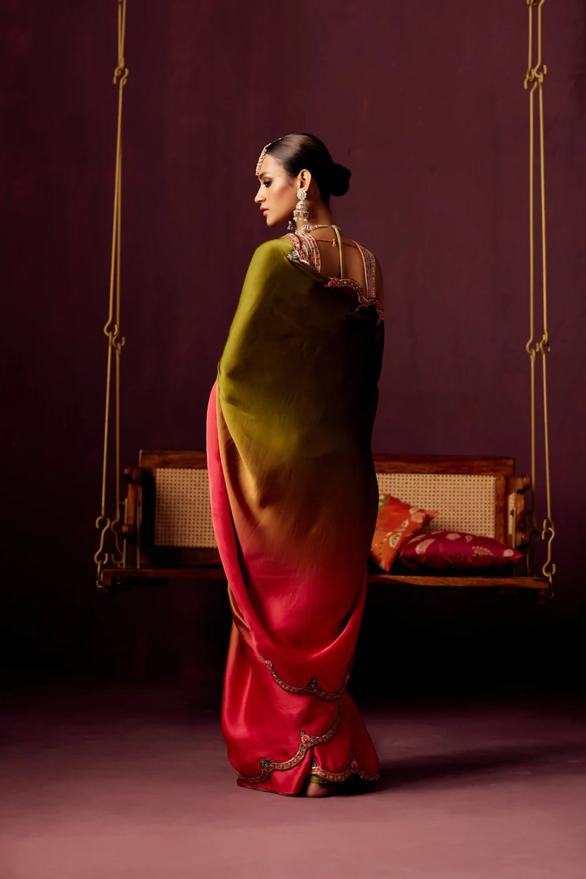 Ombre Satin Saree