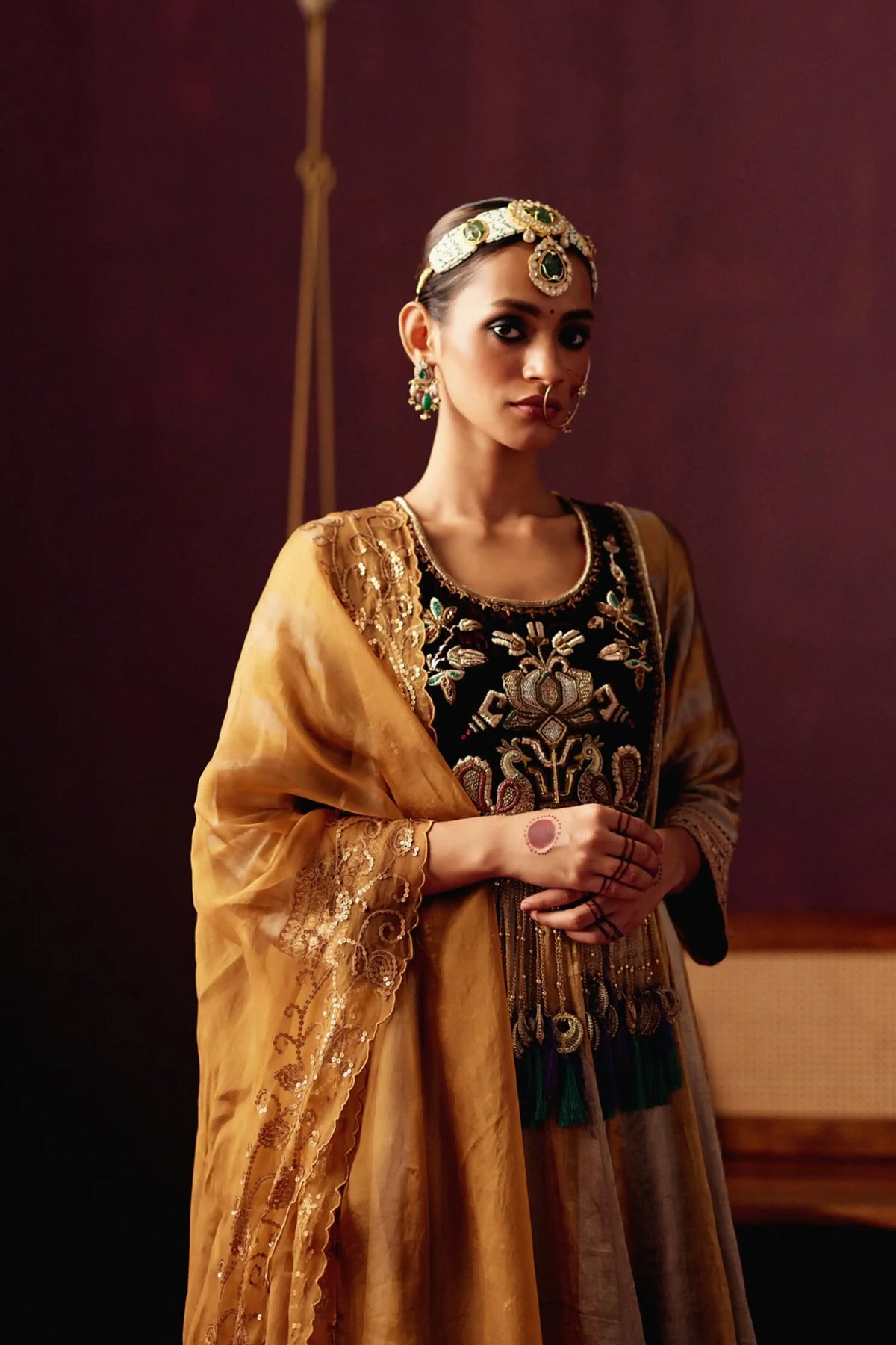 Gold Anarkali Set