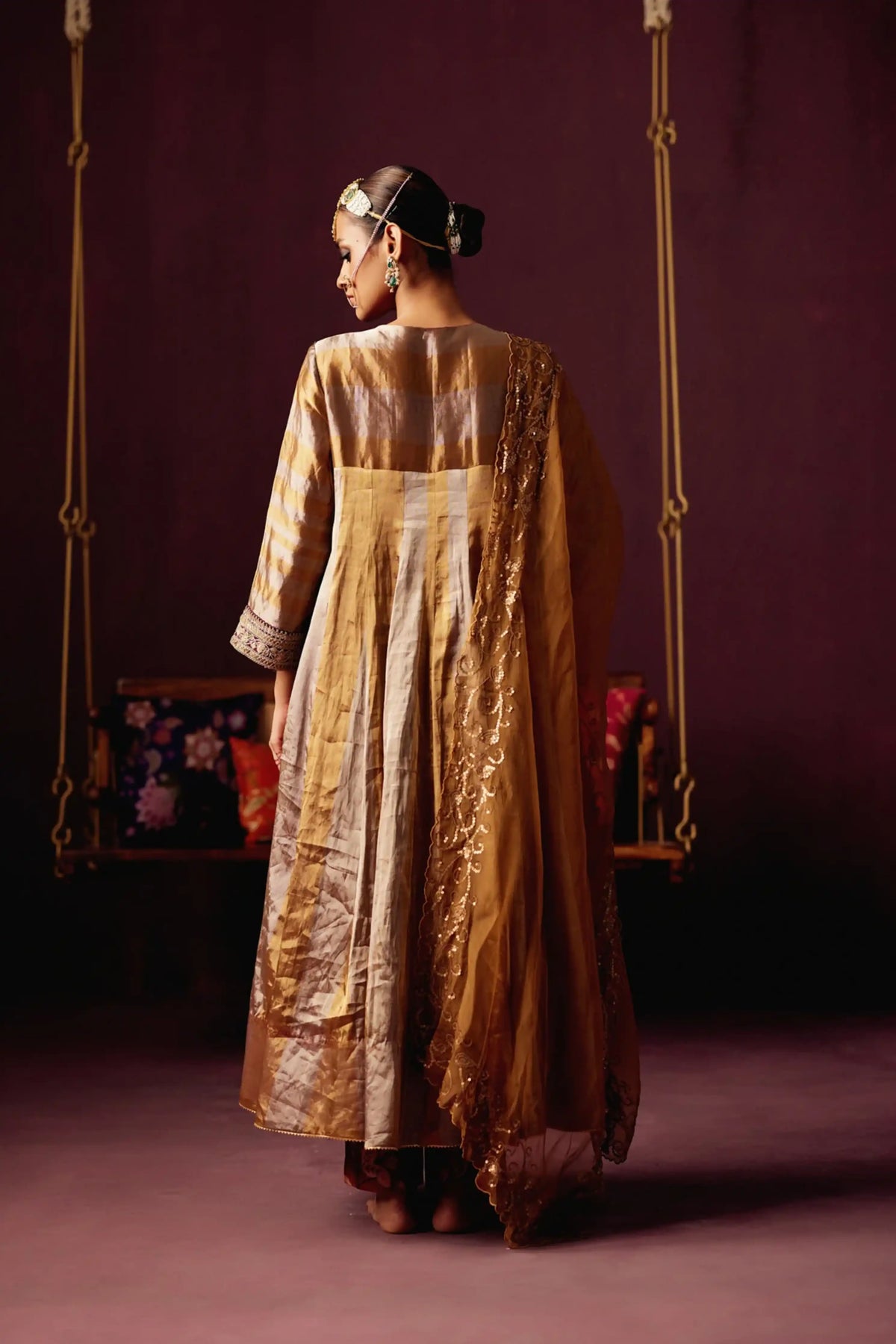 Gold Anarkali Set