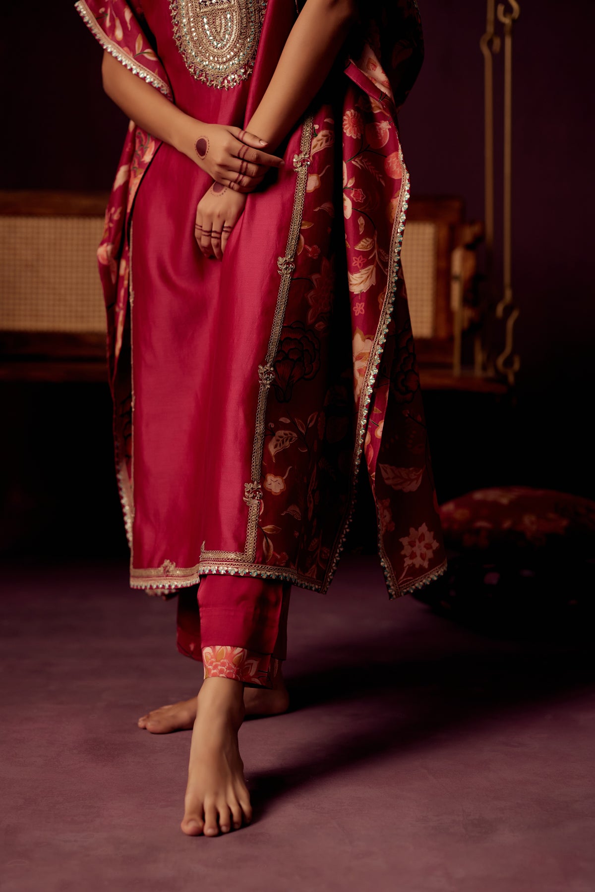 Magenta Kaftan Set