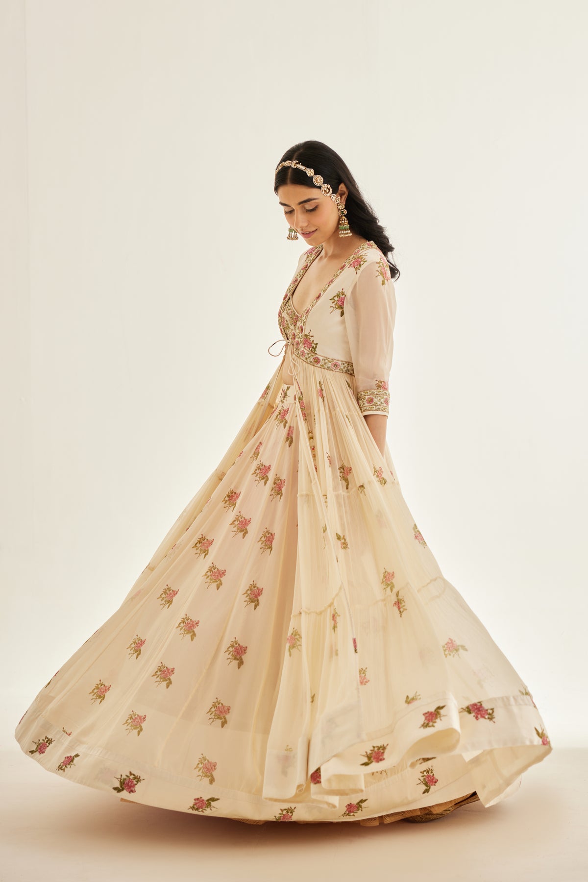 Block Printed Lehenga Cape Set