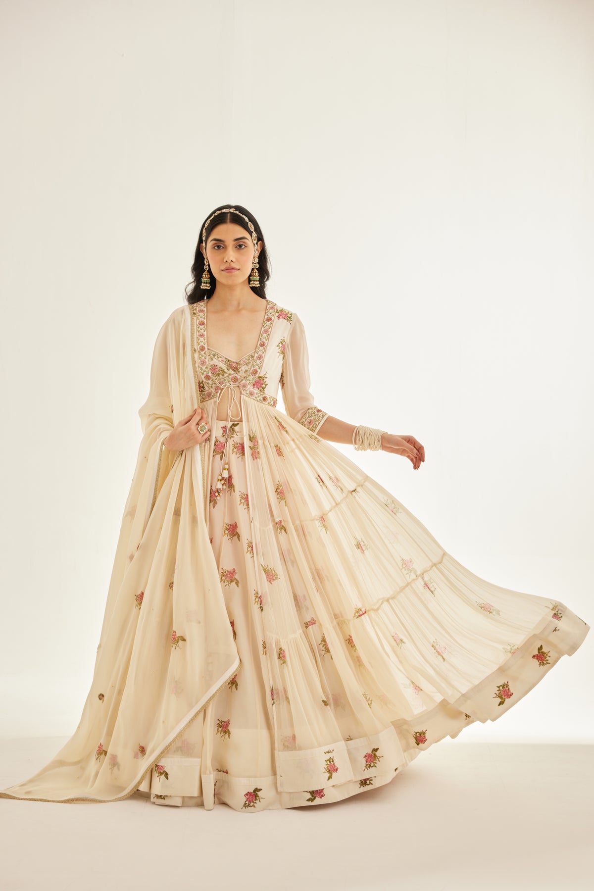 Block Printed Lehenga Cape Set