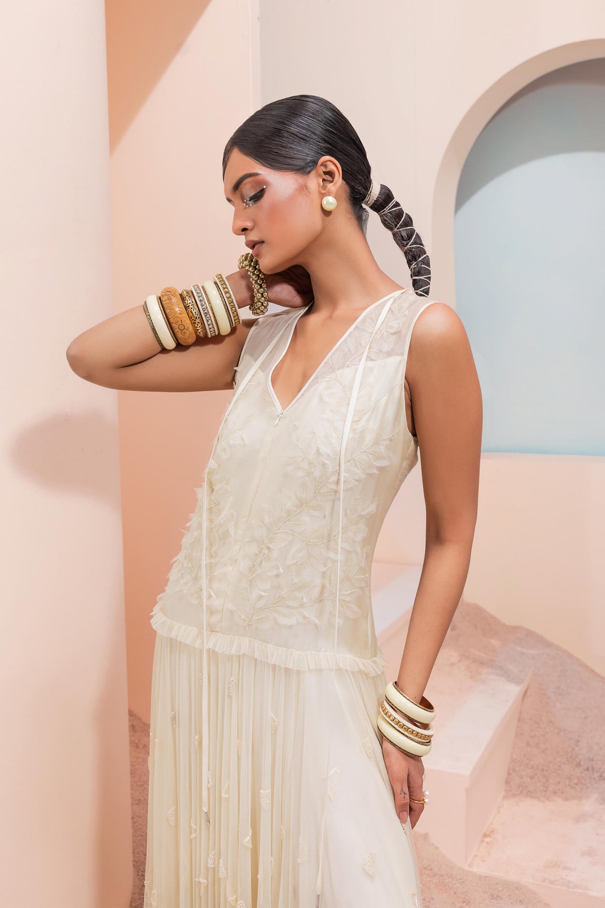 Organza Low Waist Dress