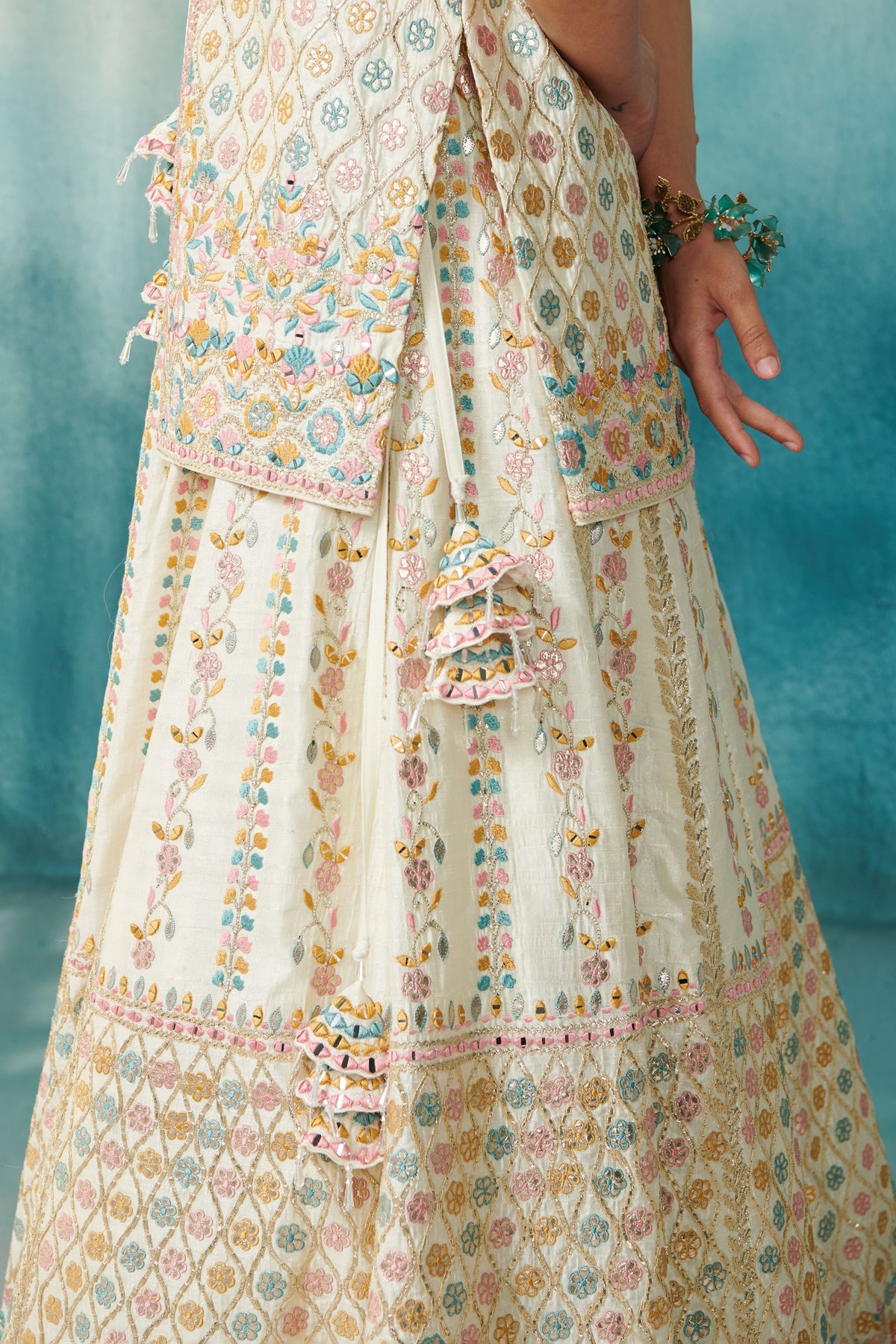 White Lehenga Jacket Set