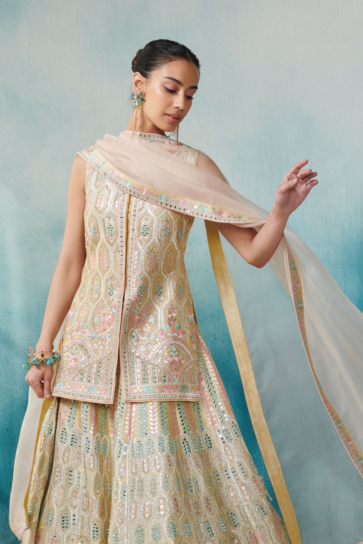 Lemon Yellow Lehenga Jacket Set