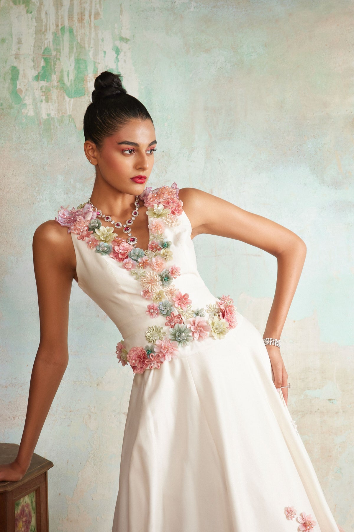 Classic Ivory Corsage Gilet Set