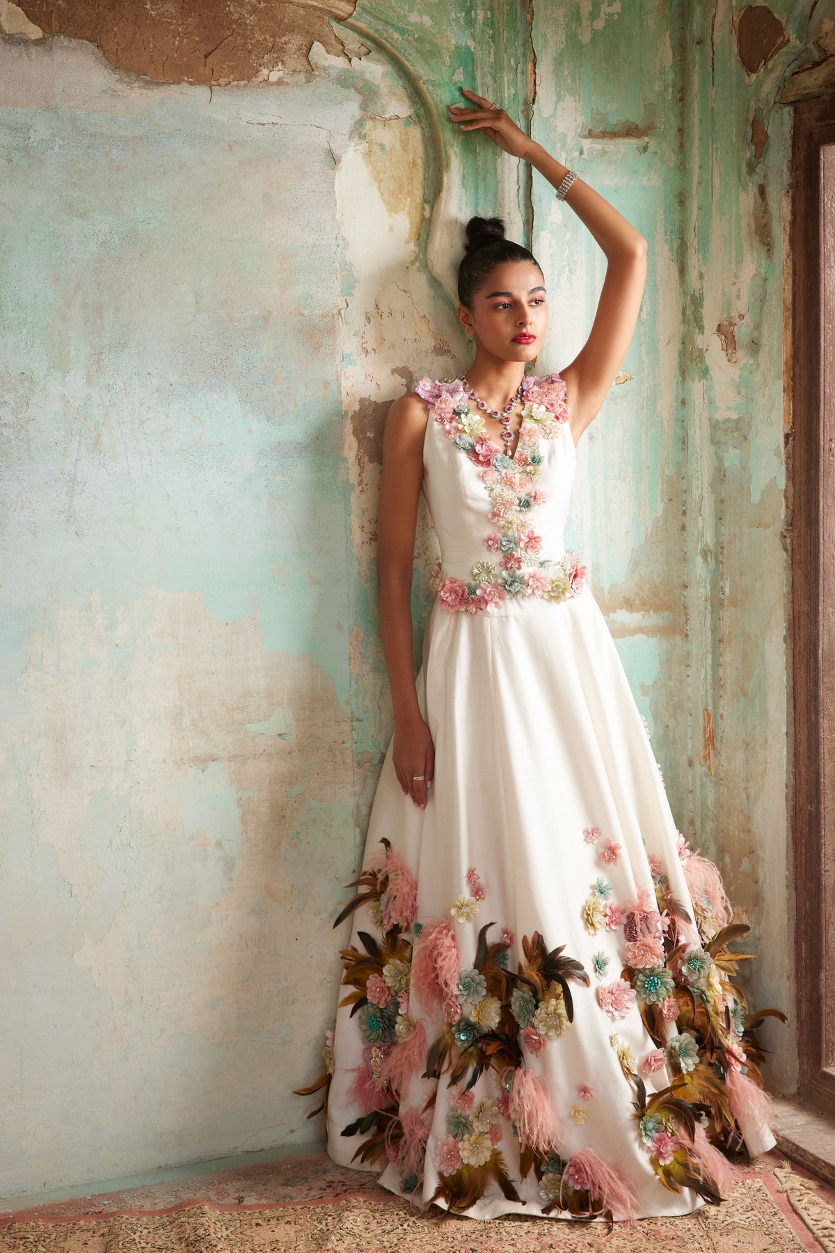 Classic Ivory Corsage Gilet Set