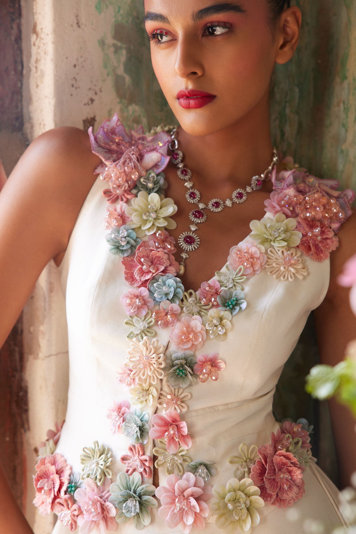 Classic Ivory Corsage Gilet Set