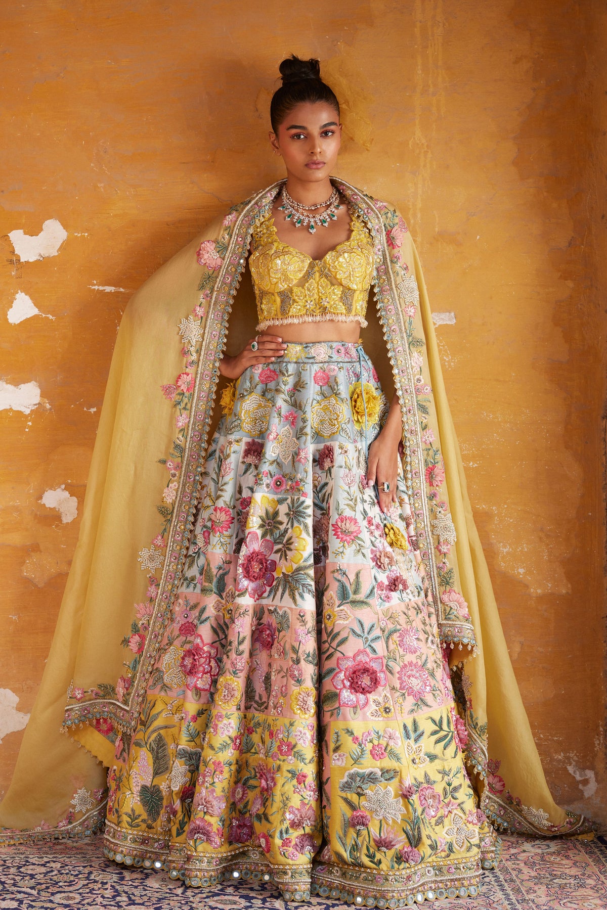 Multi Patchwork Lehenga Set