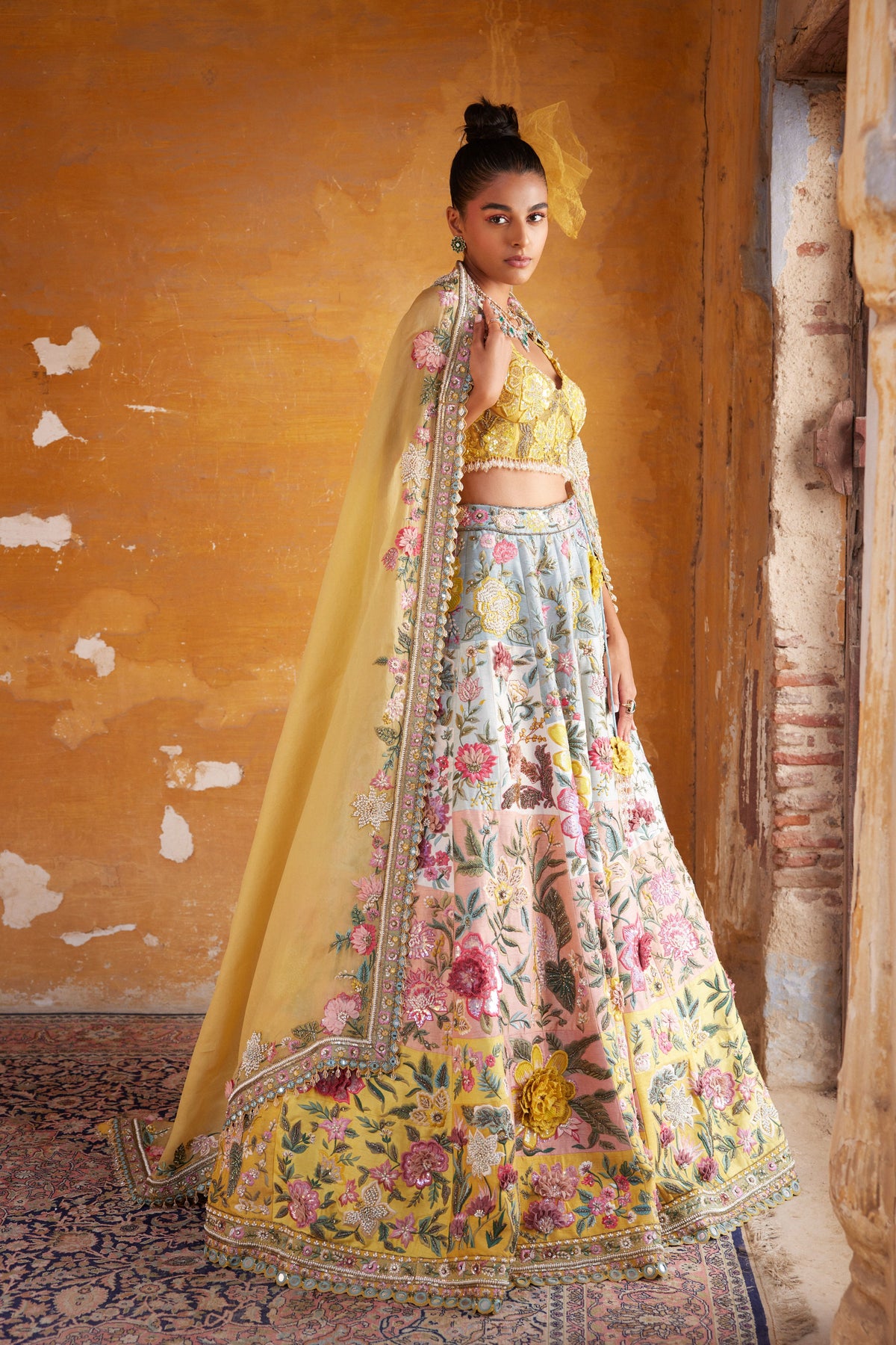 Multi Patchwork Lehenga Set