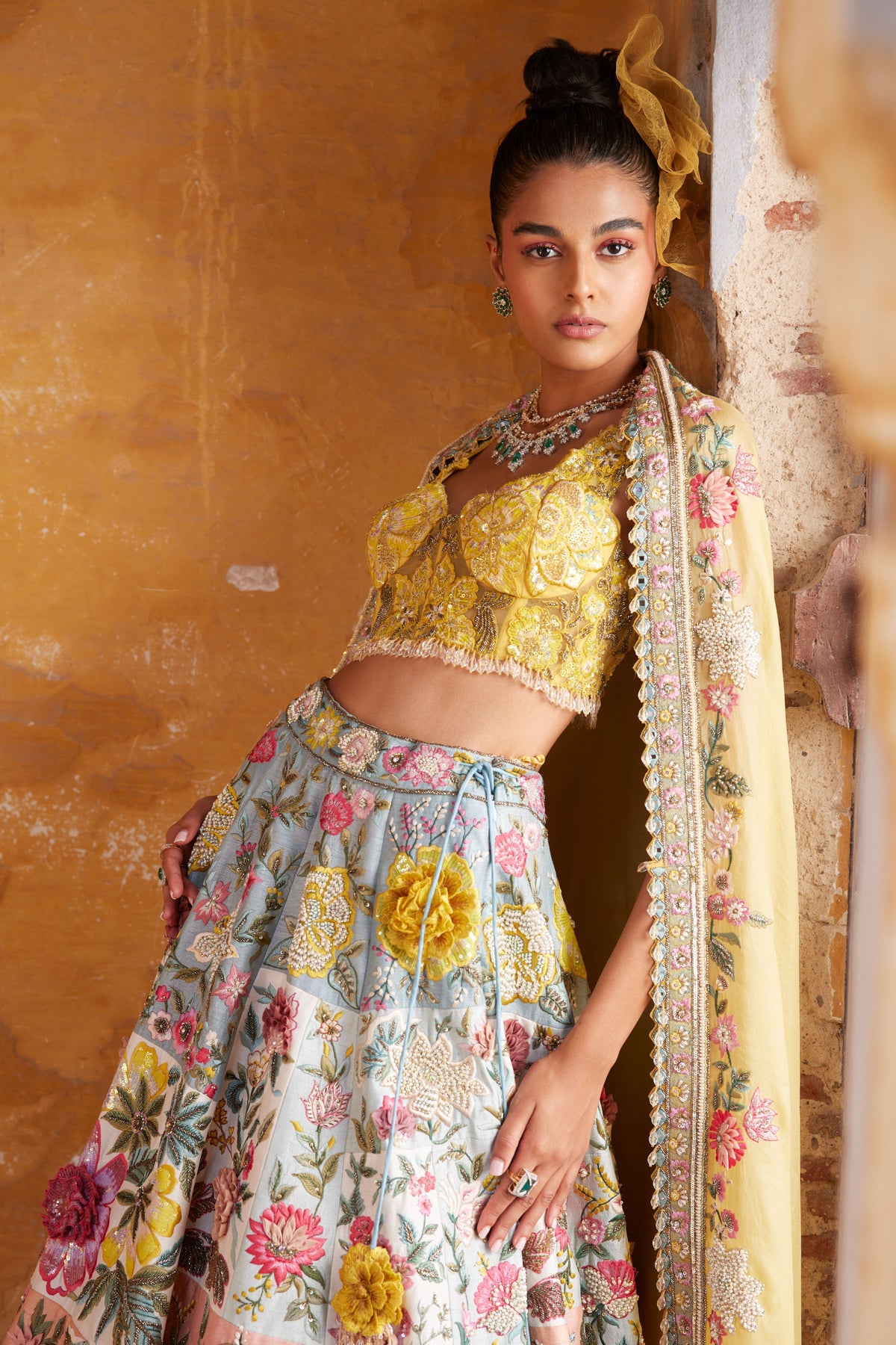 Multi Patchwork Lehenga Set