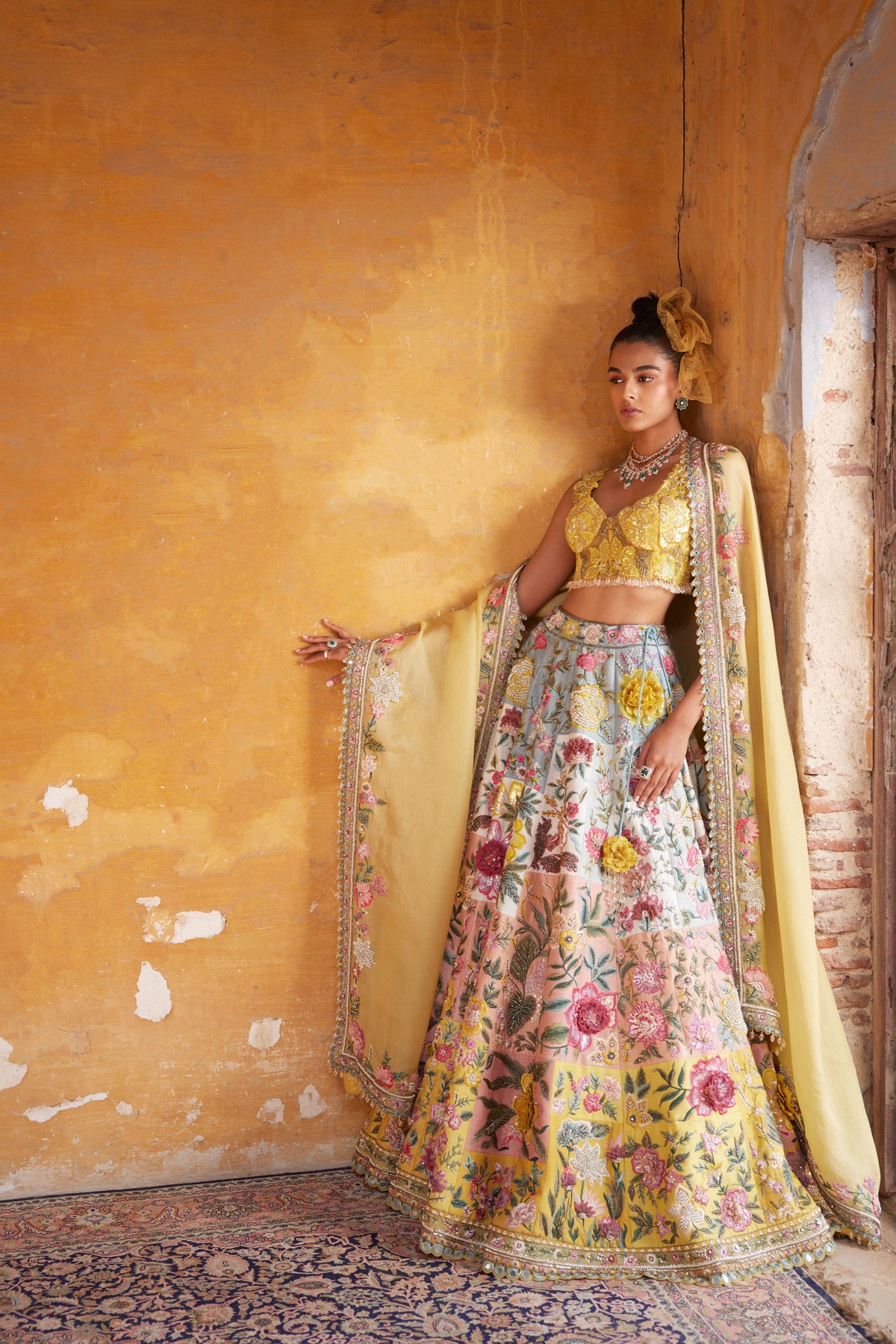 Multi Patchwork Lehenga Set