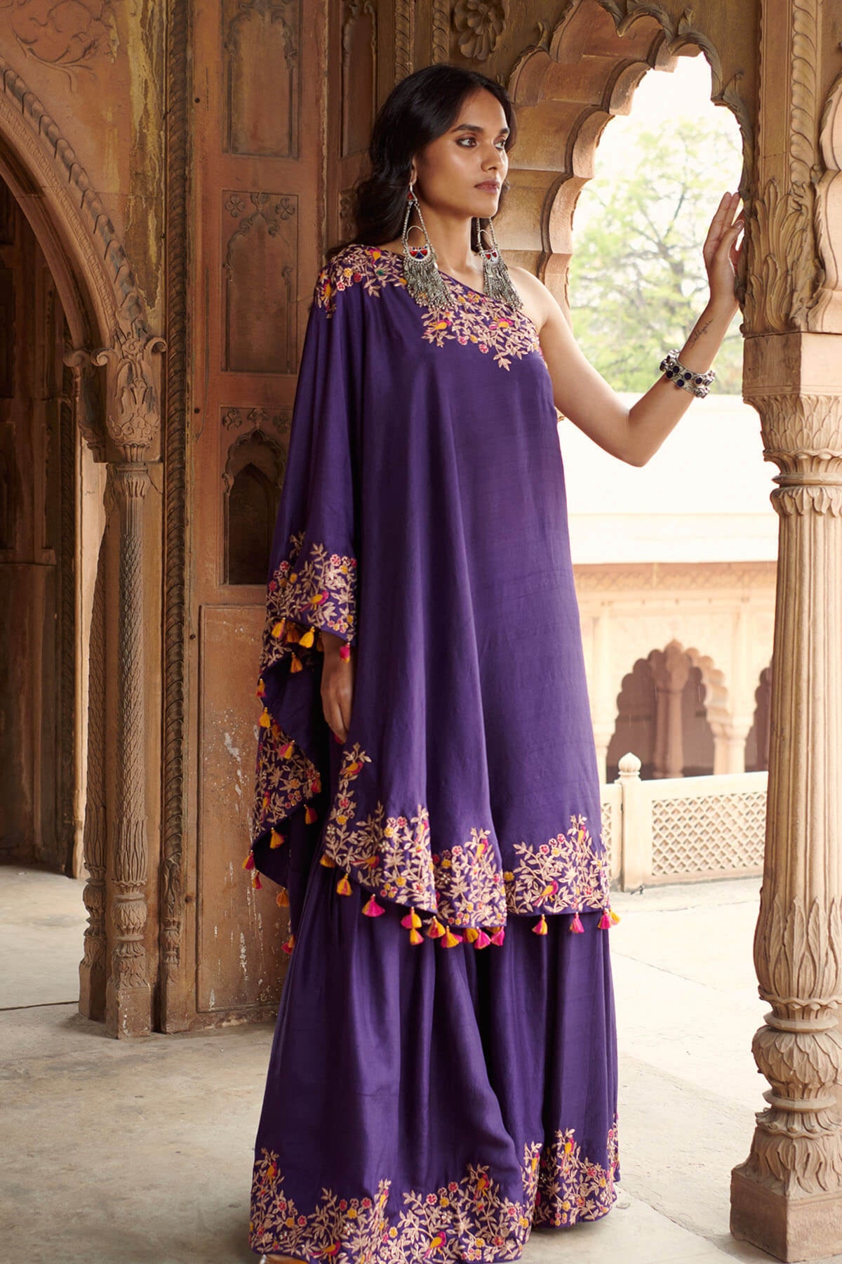 Embroidered Tunic With Sharara