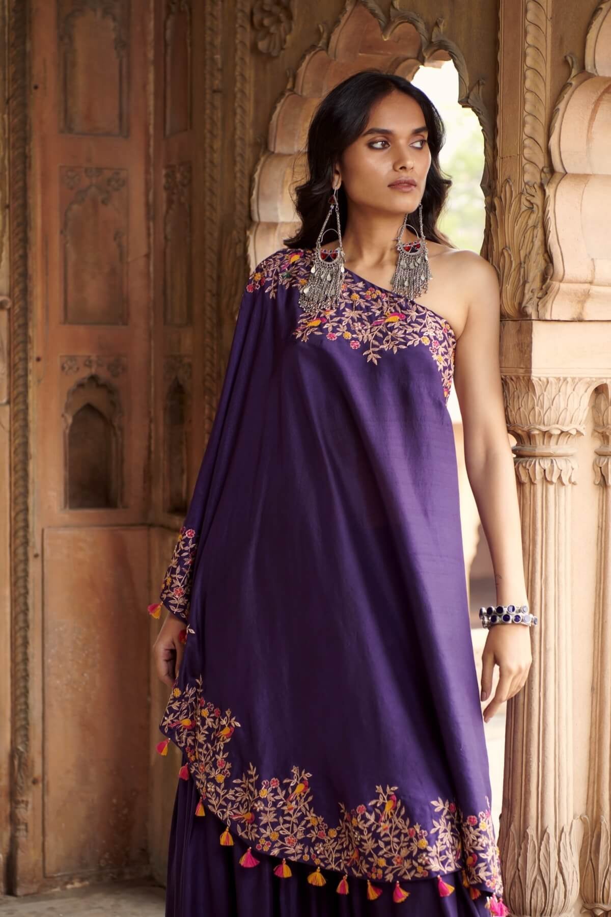 Embroidered Tunic With Sharara