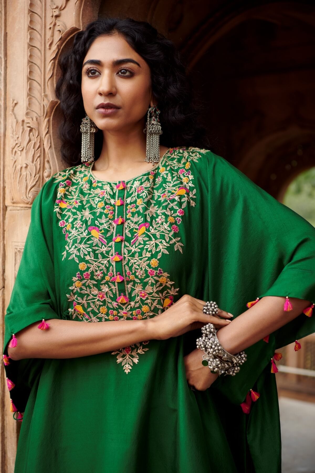 Embroidered Kaftan With Sharara