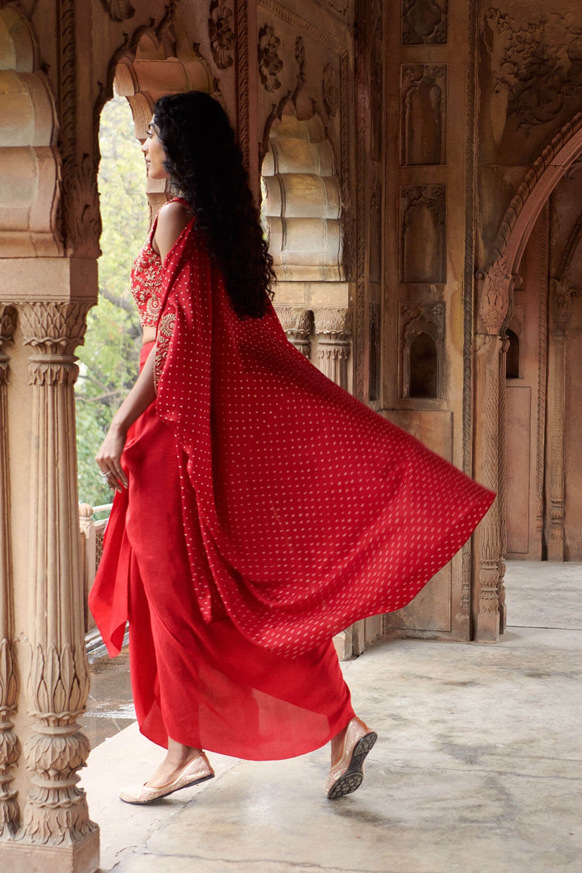 Bandhani Cape set