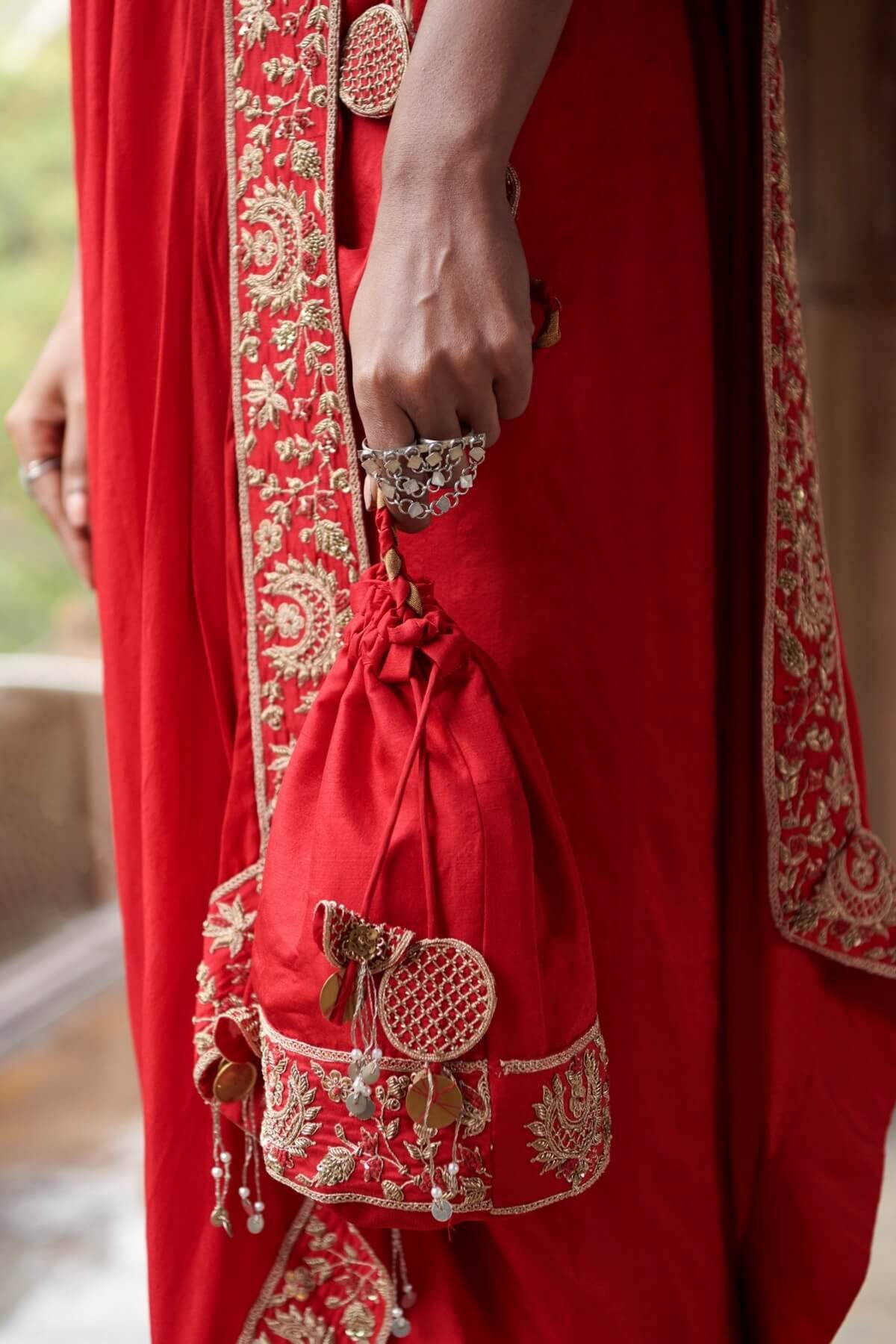 Bandhani Chandbali Cape Set