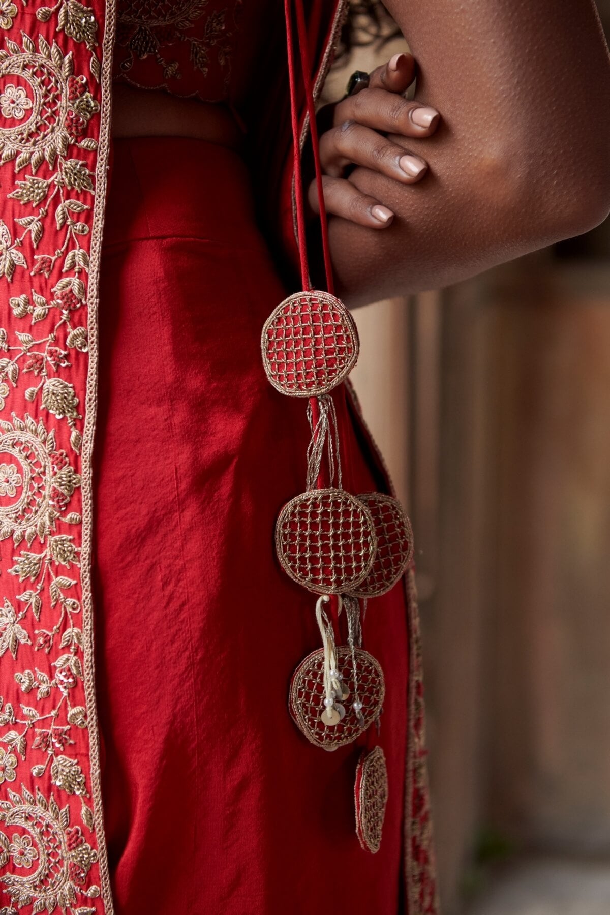 Bandhani Chandbali Cape Set