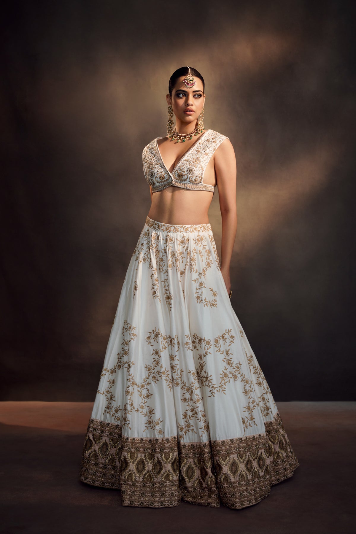 Ivory Blush Peral Embrodiery Lehenga