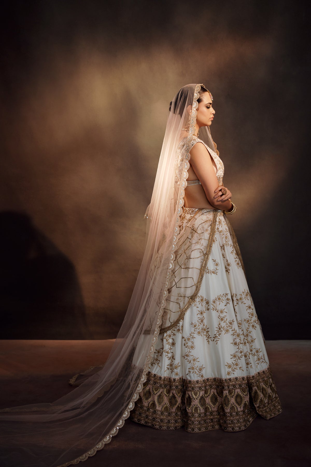 Ivory Blush Peral Embrodiery Lehenga