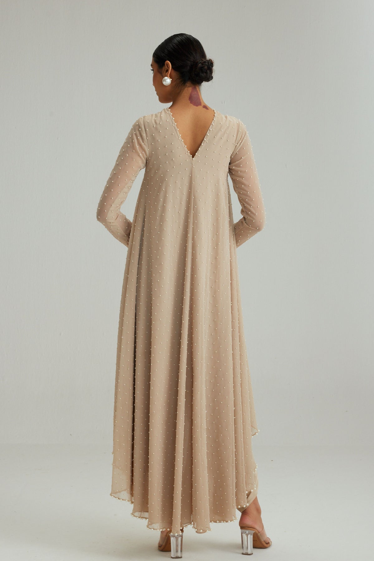 Light Beige Pearl Kurta Set