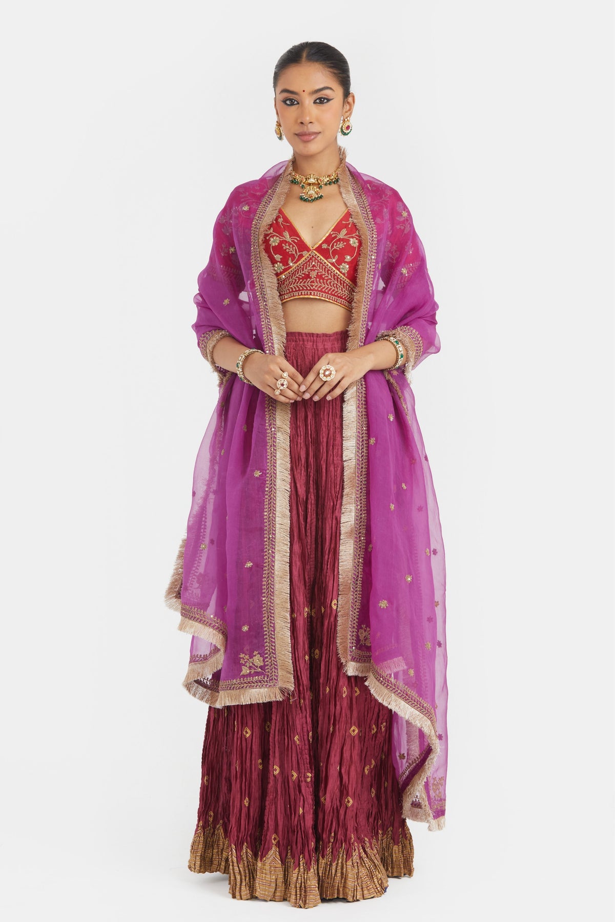Bright Red Lehenga Set