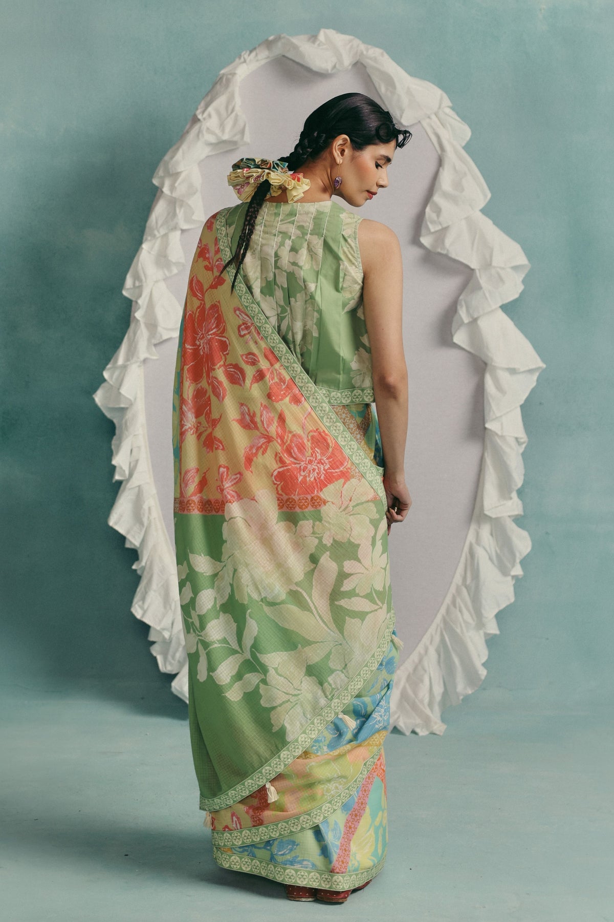 Mint Patchwork Sleeveless Blouse