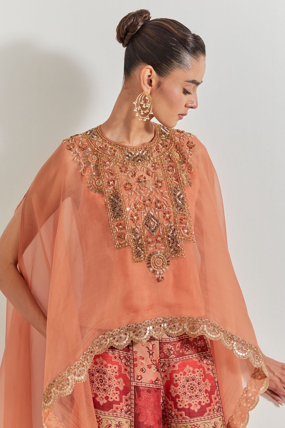 Spicy Glam Sharara With Cape