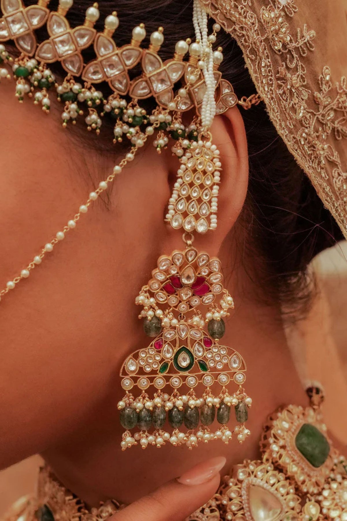 Mortantra Multicolor Jadau Kundan Earrings