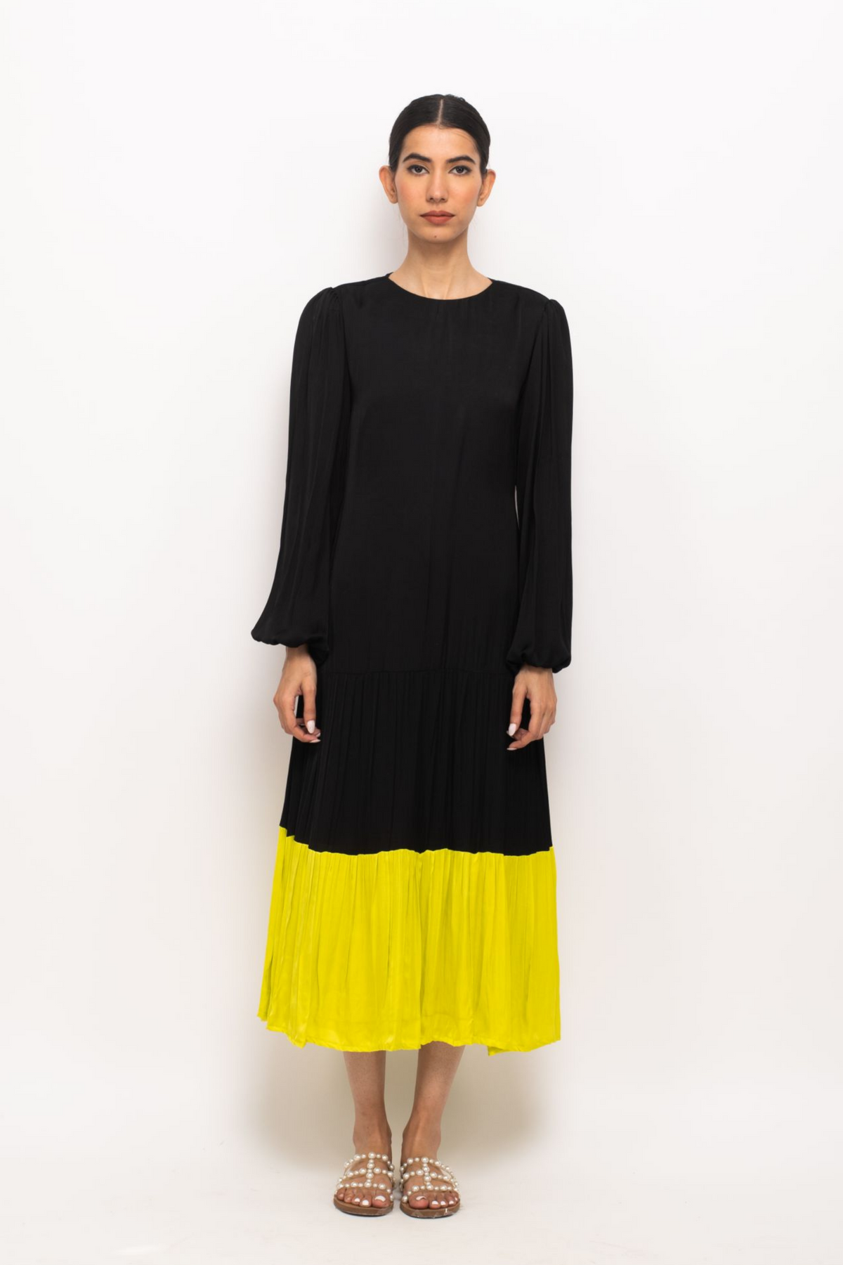 Black and Wine Kaftan Bodycon Dress