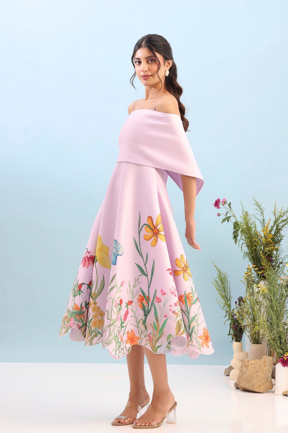 Flared Printed Dress Set