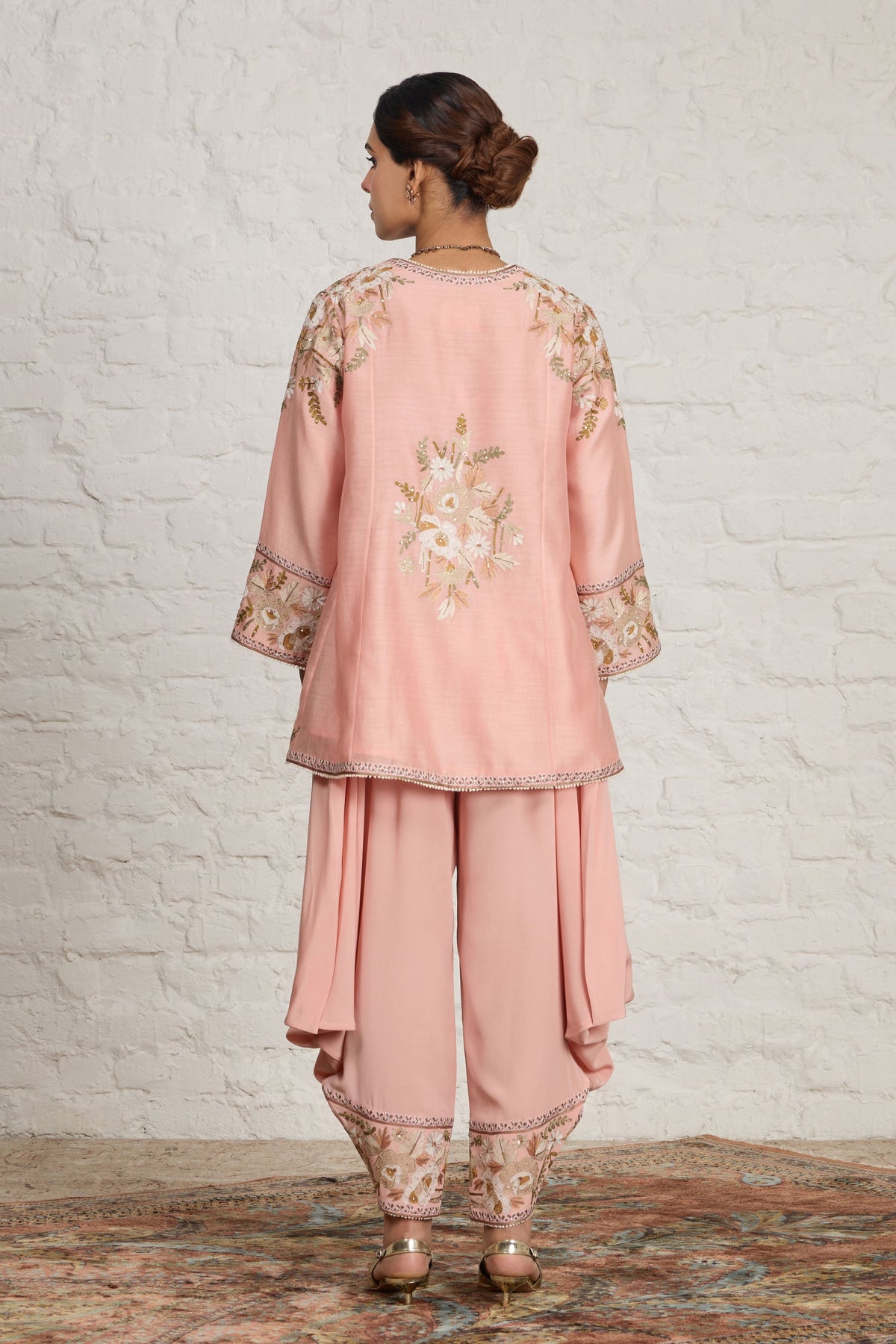 Peach Pink Short Kurta Set