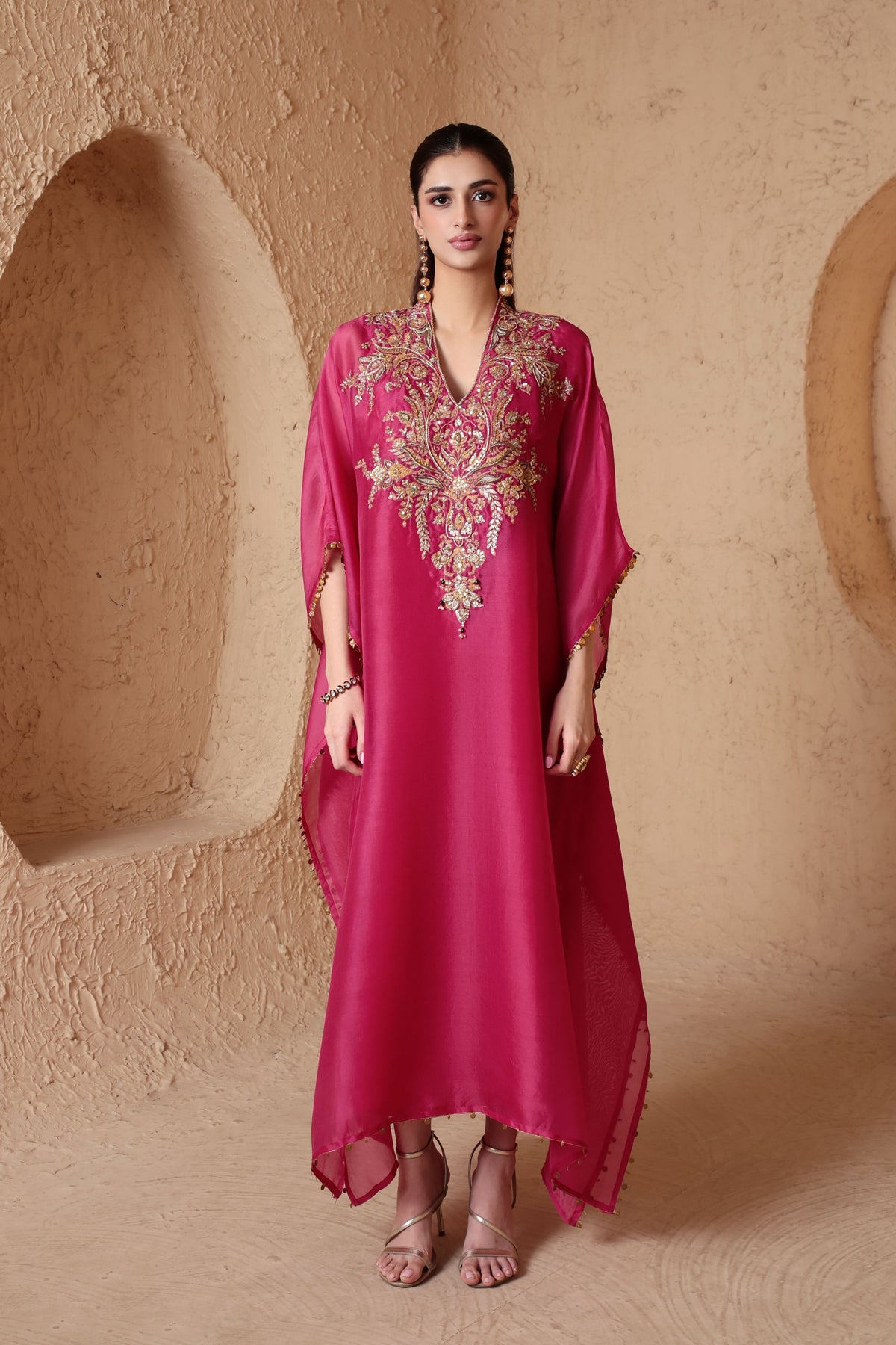 Pink Heavy Kaftan Set
