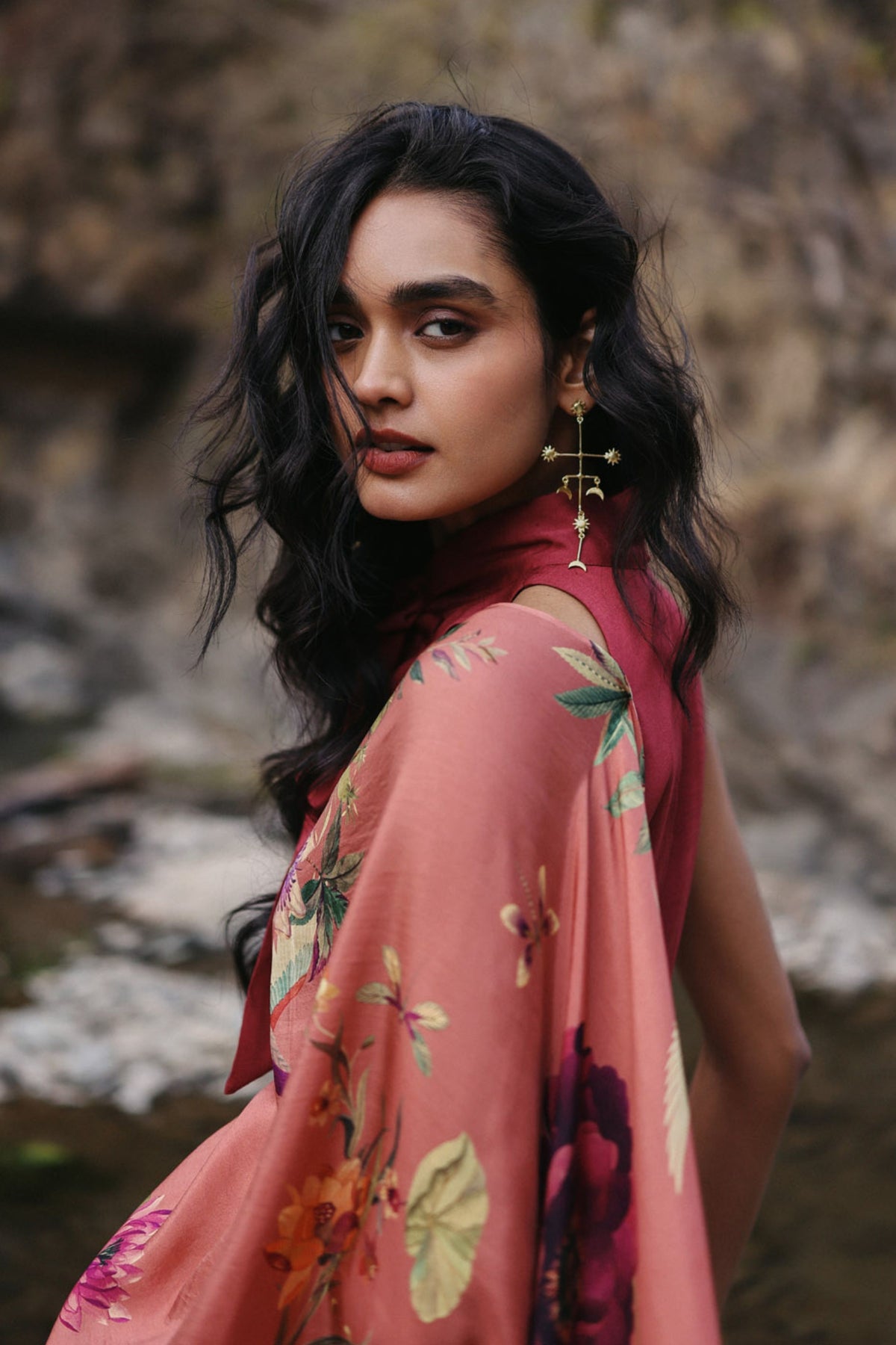 Apricot Field Saree Set