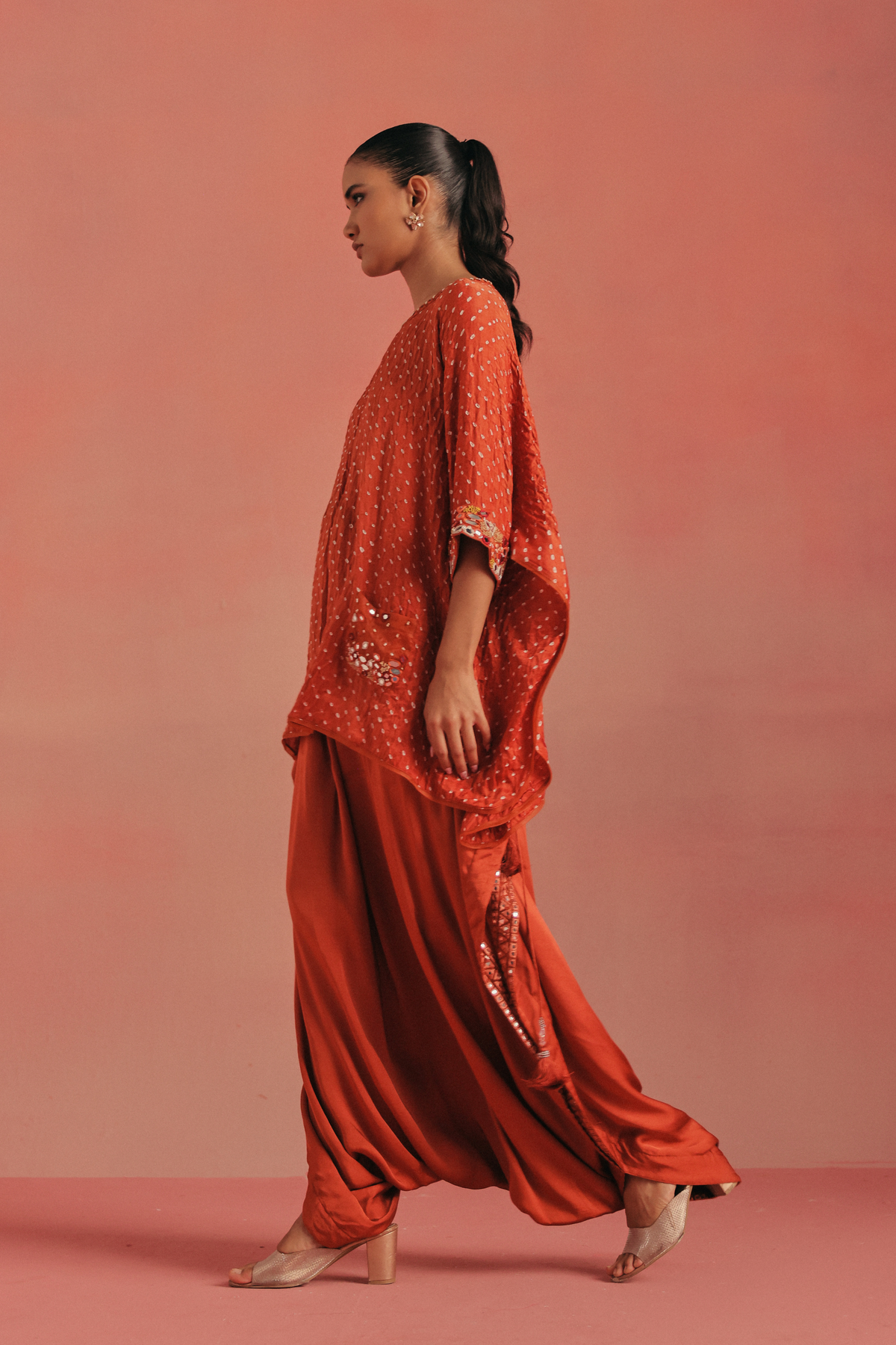 Burnt Orange Dhoti Set
