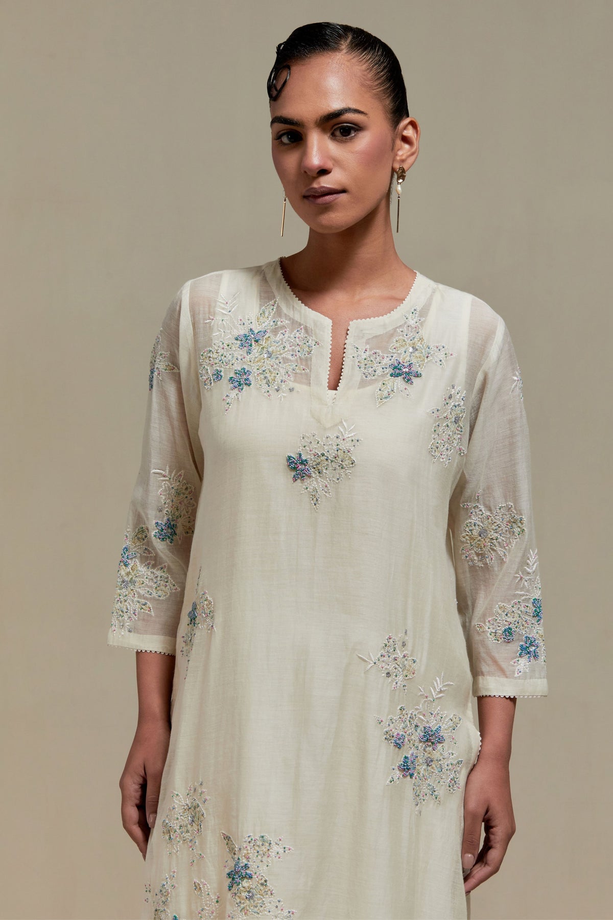 Blue Floral Kurta Set