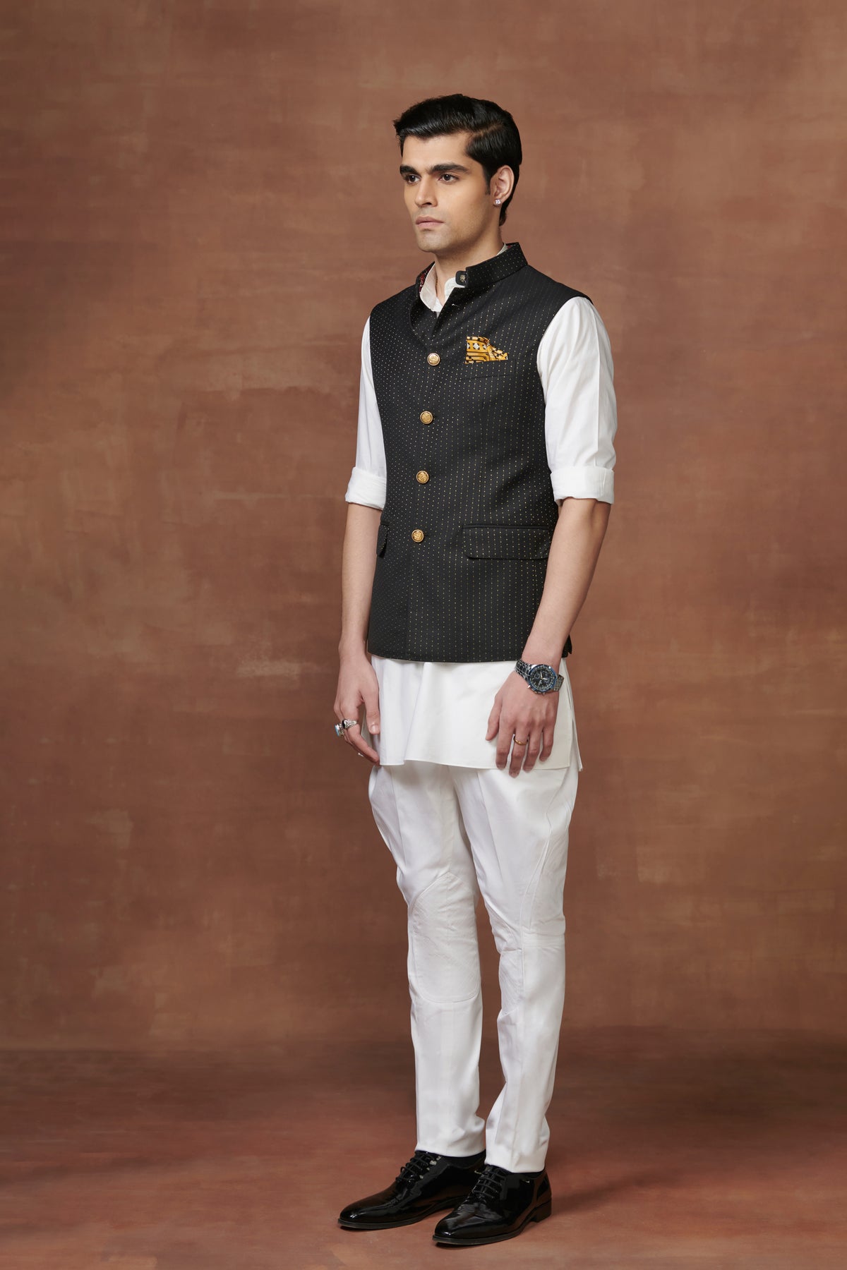 Black and Gold Thread Waistcoat