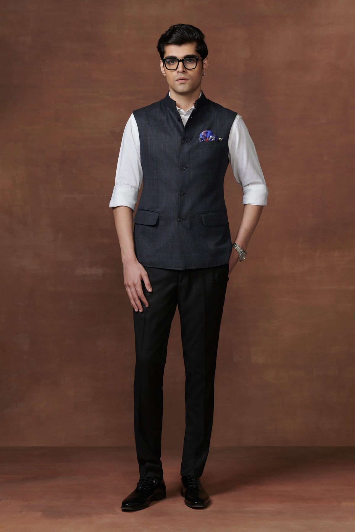 Pleated Pockets Regal Allure Waistcoat