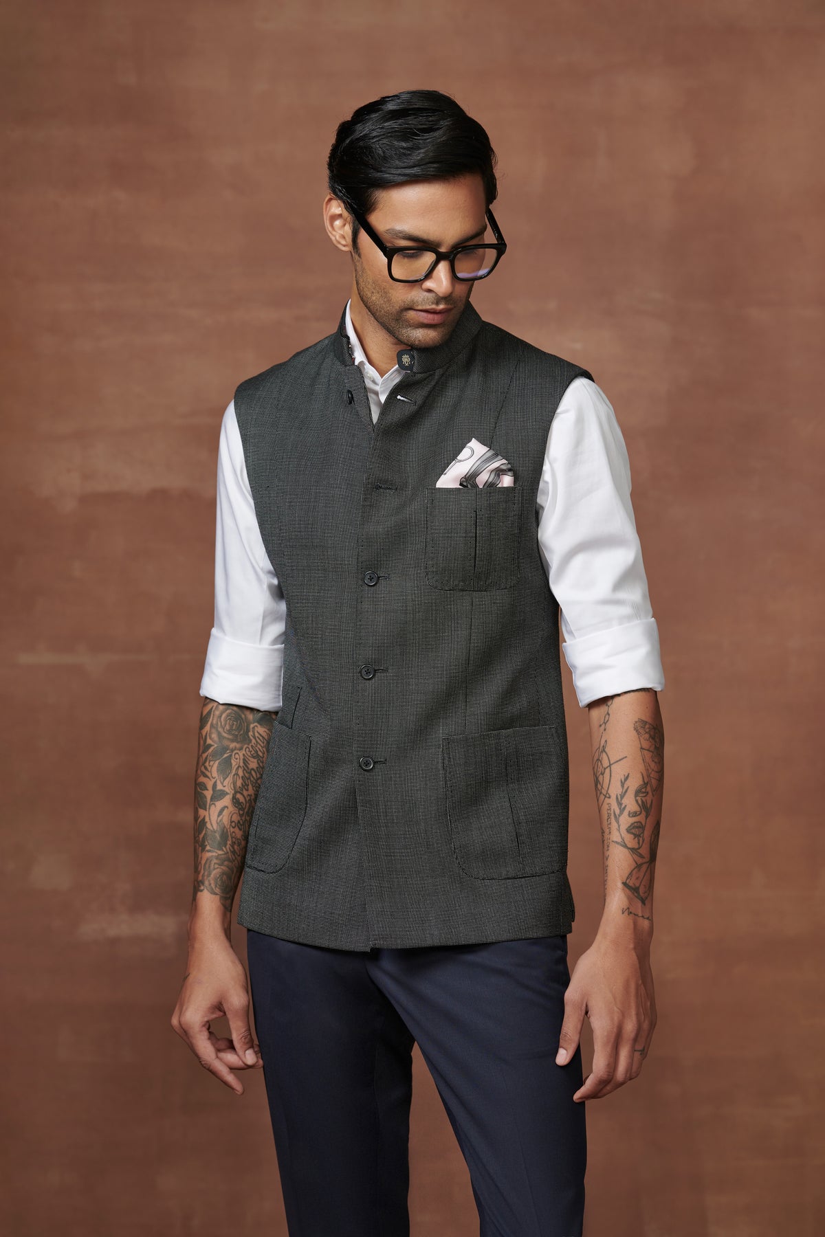 Pleated Pockets Noble Noir Waistcoat