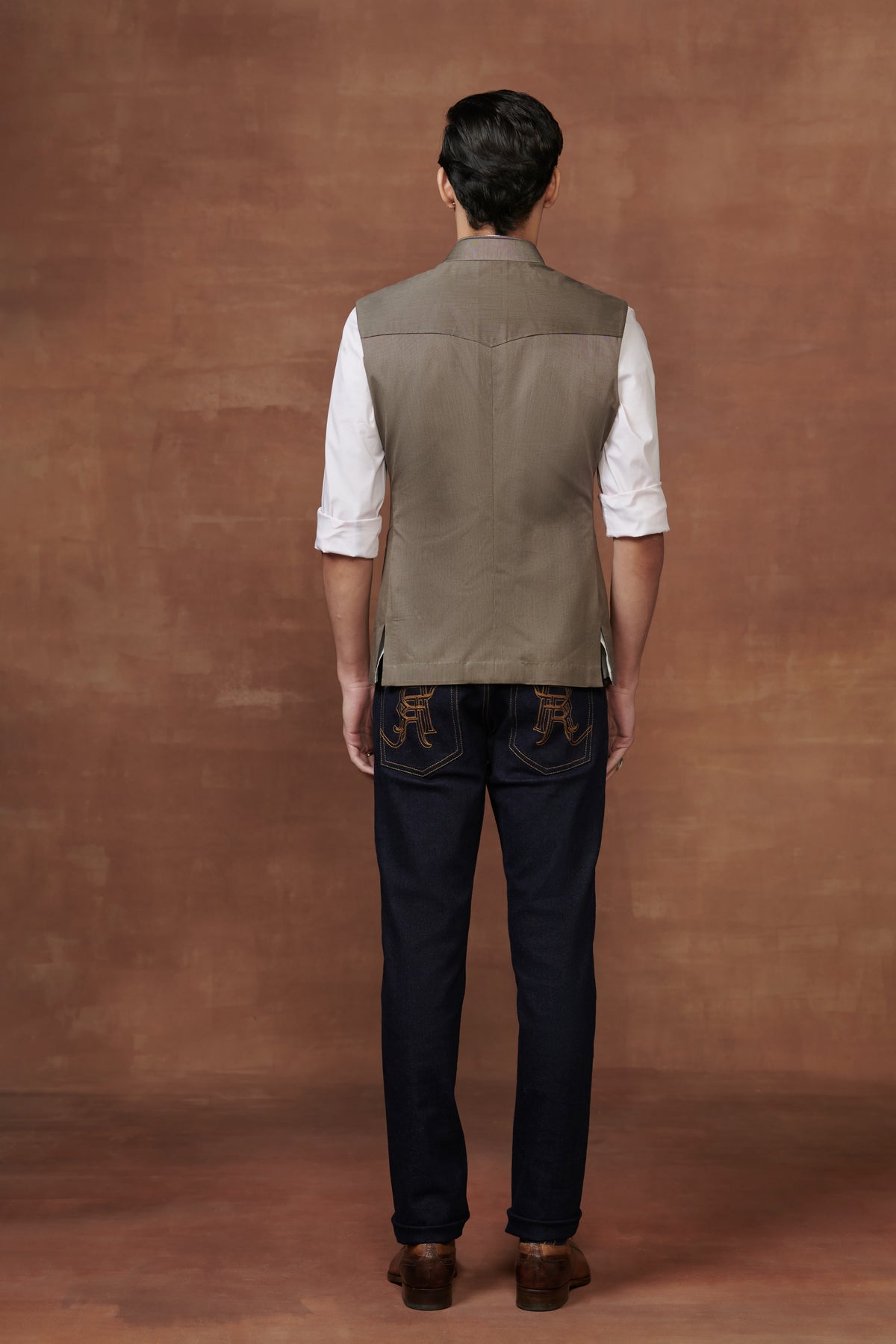 Yoke Detailing Lustrous Waistcoat