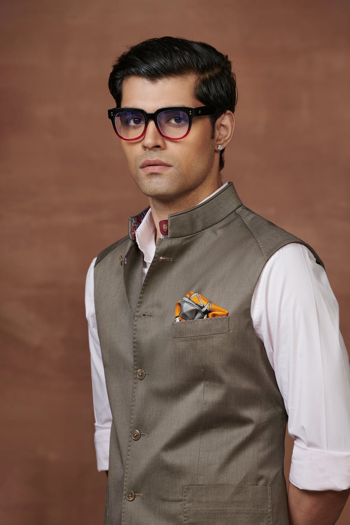 Yoke Detailing Lustrous Waistcoat