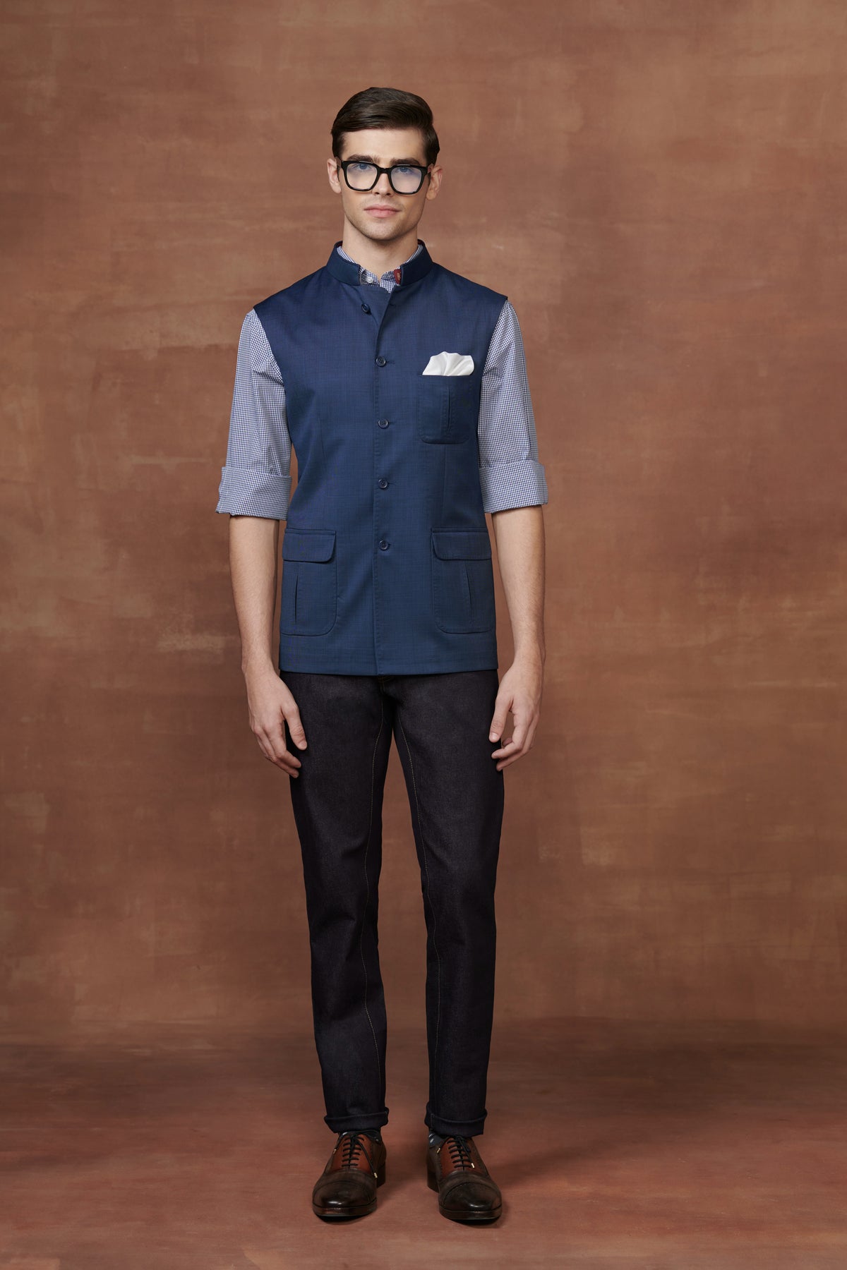 Exquisite Navy Blue Safari Waistcoat