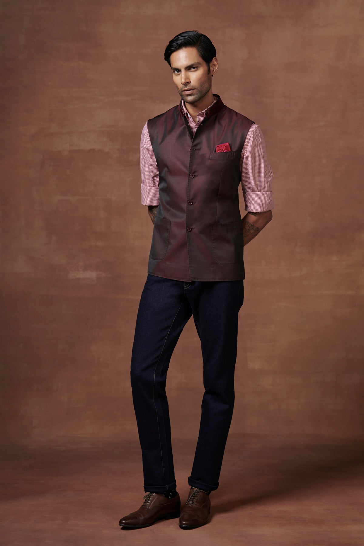 Bordeaux Two-tone Waistcoat