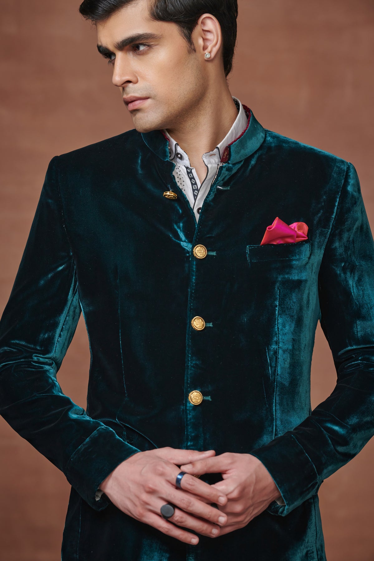 Emerald Elegance Bandhgala Jacket